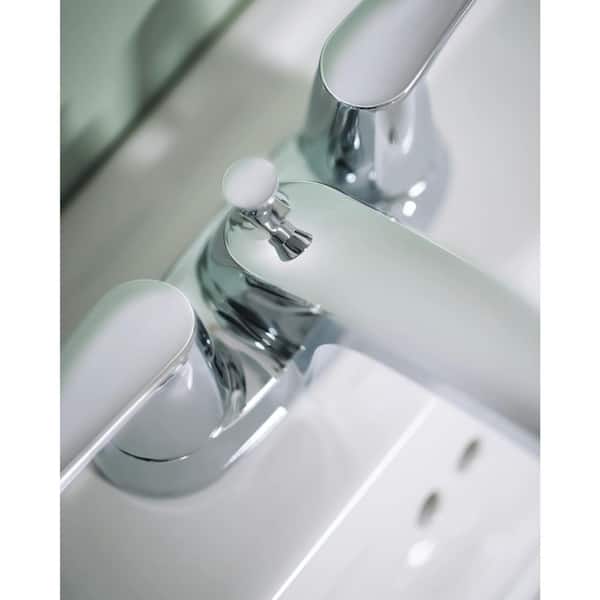 Chateau 2-Handle Centerset Bathroom Faucet with Metal Drain Assembly in Chrome
