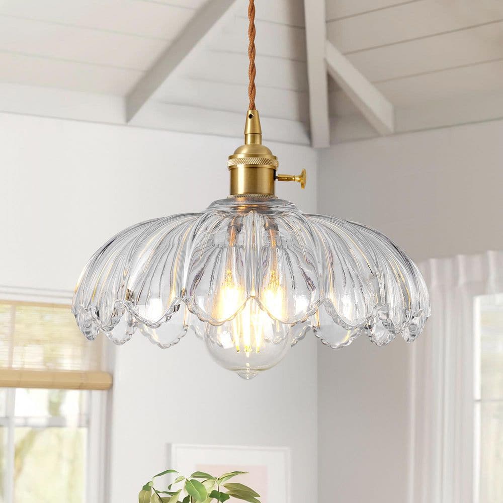 Morauroral Modern 1-Light Clear Mid-Century Plug-In Hanging