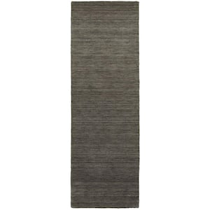 Aiden Charcoal/Charcoal 2 ft. X 8 ft. Solid Runner Rug