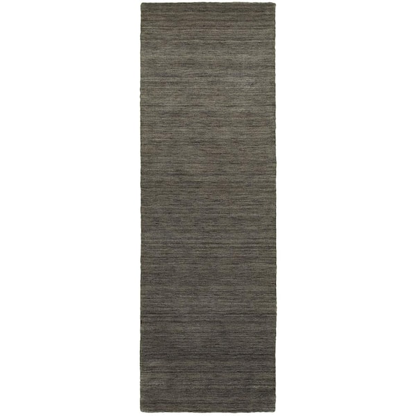 Aiden Charcoal/Charcoal 2 ft. X 8 ft. Solid Runner Rug