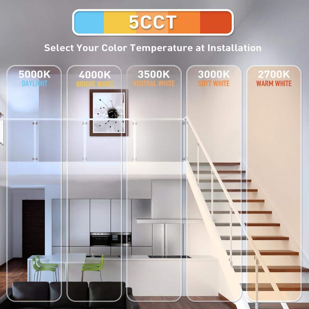 White Adjustable Color Temperature LED Recessed Light for Indoor/Outdoor Use