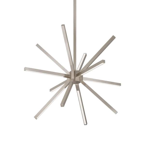 Sirius Minor 48-Watt 20 in. 12-Light Integrated LED Brushed Nickel Chandelier