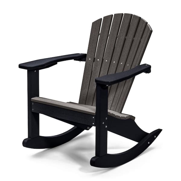 Perfect Choice Classic Black Rocking Wood Adirondack Chair