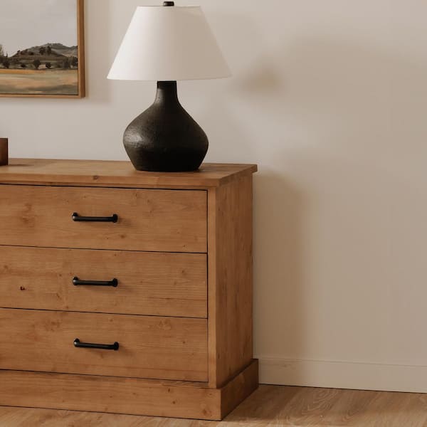 Arvid Honey Pine 3-Drawer 31.5 in. W Nightstand