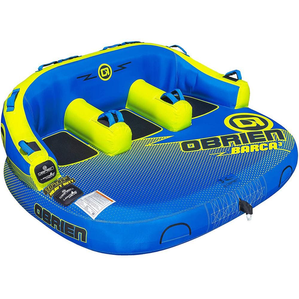 O'BRIEN 86 in. Blue Durable Barca 3 Person Comfy Kickback Lite Towable Boat Tube