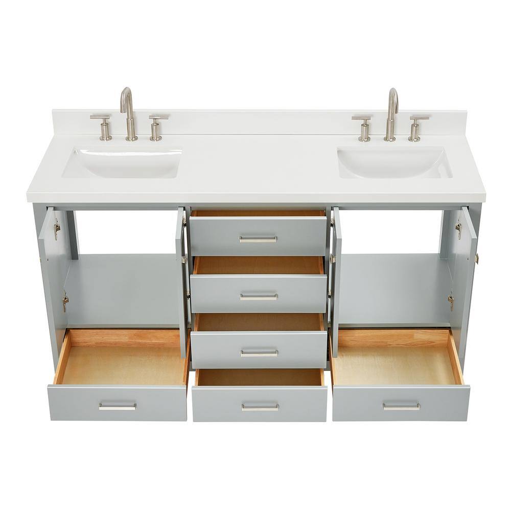 Cambridge 67" Grey Double Vanity with Quartz Top