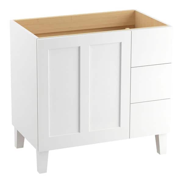 Poplin 36 in. W x 22 in. D x 35 in. H Bathroom Vanity Cabinet without Top in Linen White
