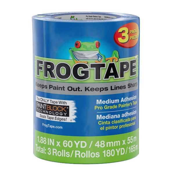 Pro Grade 1.88 in. x 60 yds. Blue Painter's Tape with Paint Block (3-Pack)