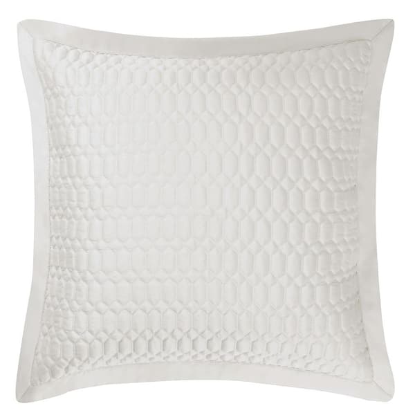 Unbranded Blanchard Ivory Solid Polyester Euro Quilted Sham 26 in. L x 26 in. W