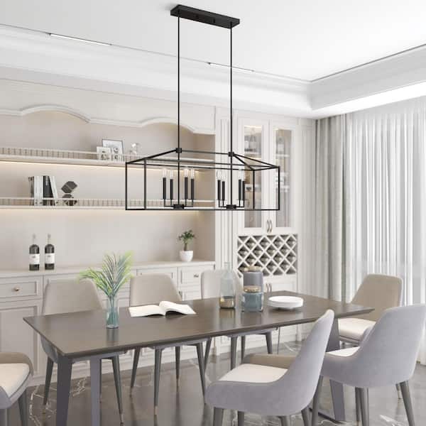 Hukoro Alfa 35 In 8 Light Modern, Pendant Lighting For Kitchen Island With Matching Chandelier
