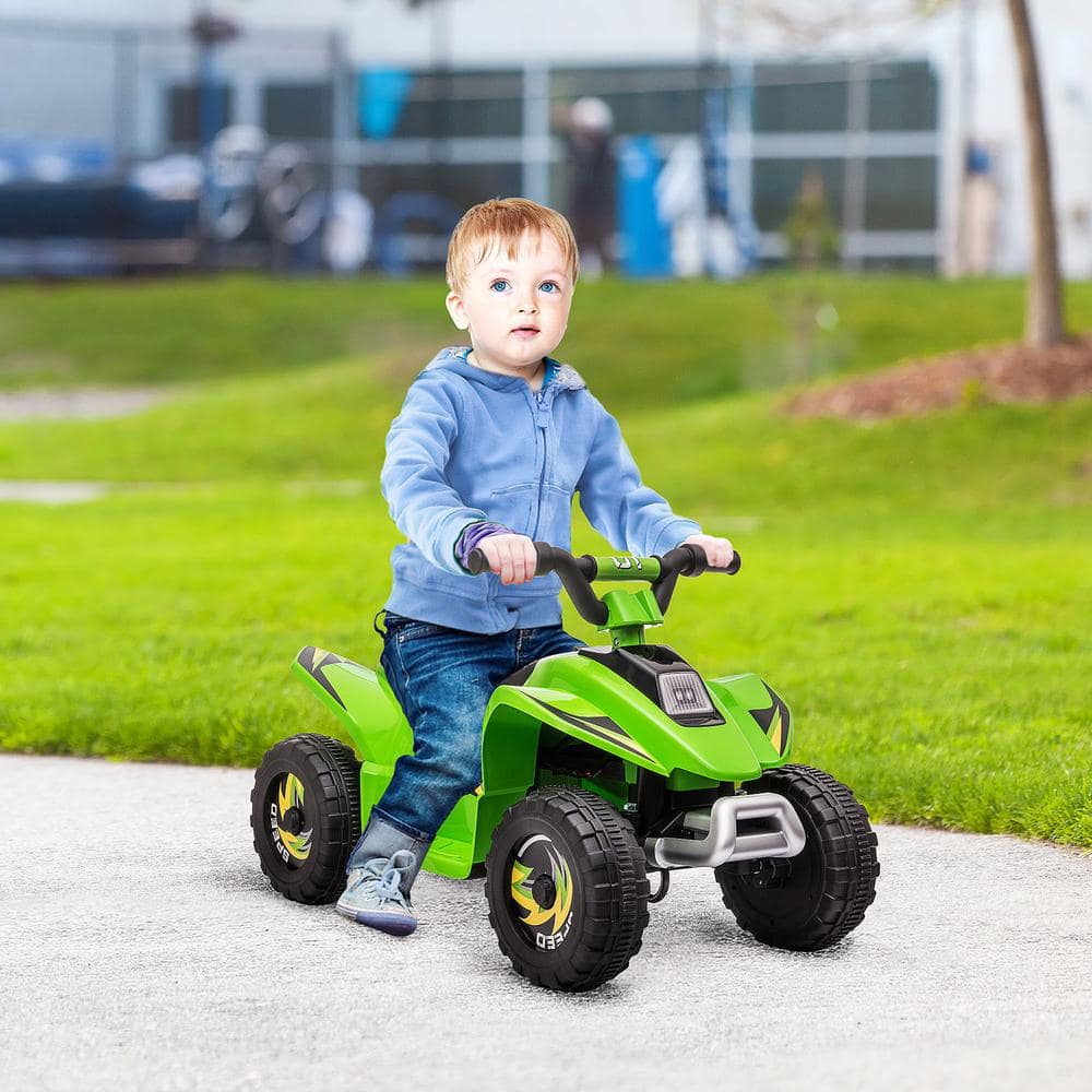 6V Green Electric Kids Quad with Safety Belt