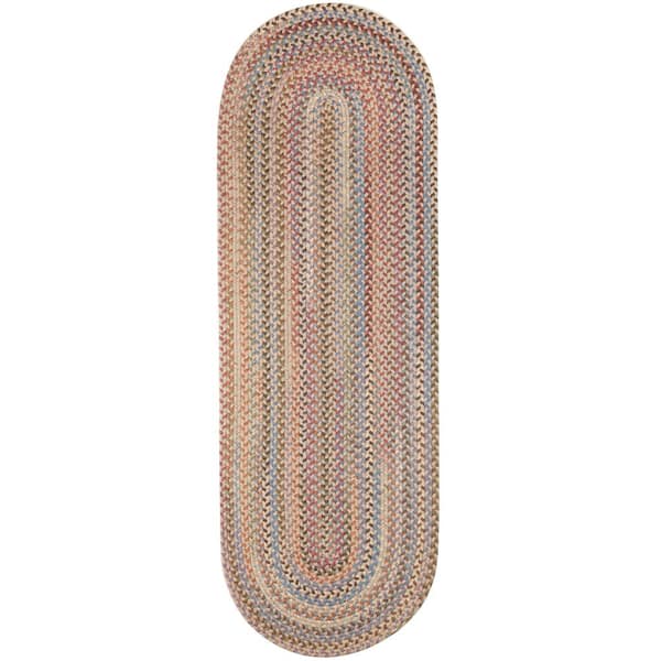 Rhody Rug Greenwich Butterfield Multi 2 ft. x 8 ft. Indoor Braided Runner Rug
