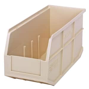 Stackable Shelf 10-Qt. Storage Tote in Ivory (6-Pack)