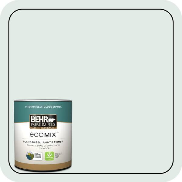 1 qt. #ICC-37 Beach Glass Semi-Gloss Enamel EcoMix Plant-Based Interior Paint & Primer