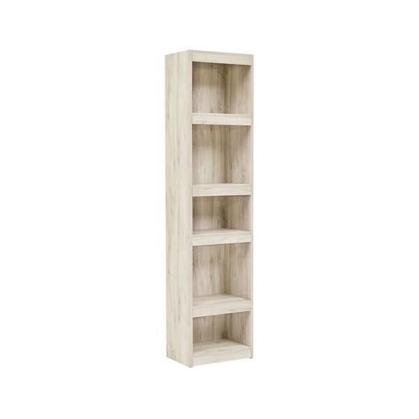 Bellaby 71.97 in. Tall Whitewash Engineered Wood 4-Shelf Pier Bookcase
