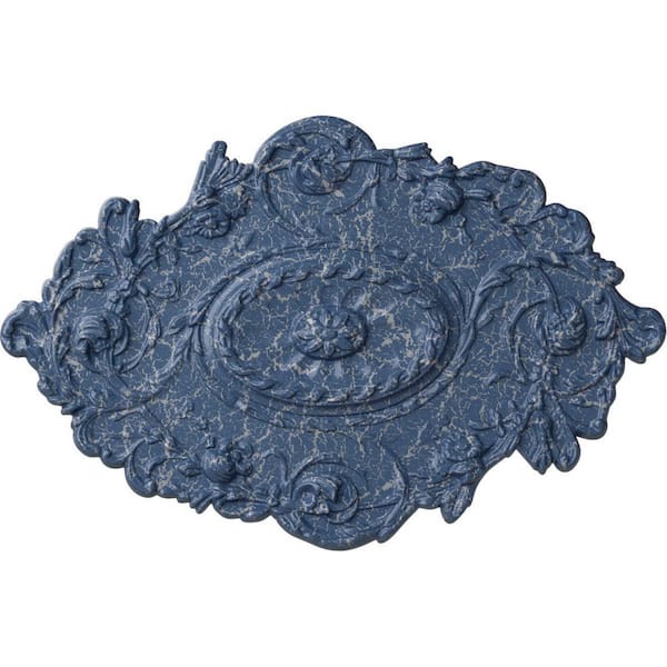Ekena Millwork 30-1/2 in. W x 20 in. H x 1-1/2 in. Strasbourg Urethane Ceiling Medallion, Americana Crackle