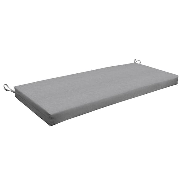Honeycomb Outdoor Bench Cushion Textured Solid Platinum Grey