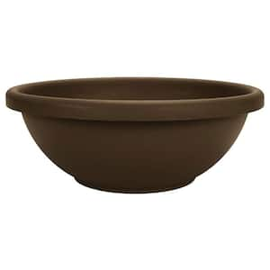 20 in. L x 20 in. W x 7 in. Resin H Brown Garden Bowl Planter