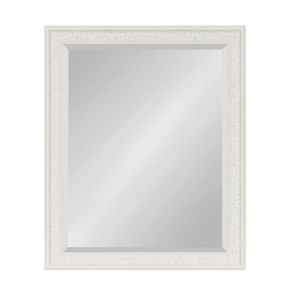 Kate and Laurel - Alysia Large Decorative Frame Rectangle Wall Mirror, 26.5 x 32.5 White