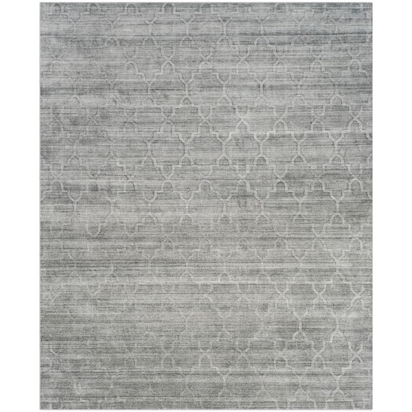 Elements 8 ft. x 10 ft. Gray High-Low Trellis Area Rug