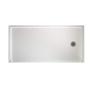 Veritek 30 in. x 60 in. Single Threshold Right Drain Barrier Free Shower Pan in White