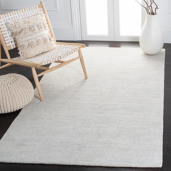 Natural Fiber 4 ft. x 6 ft. Light Blue Solid Color Area Rug
