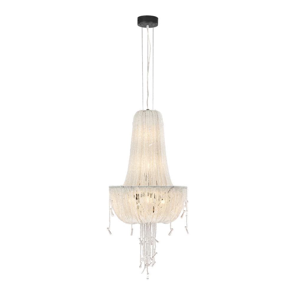 Glacier 17 in. 5-Light Dark Gray Finish Glam Chandelier with Clear Bead for Living Room price history on PriceWatchPro