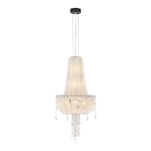 Glacier 17 in. 5-Light Dark Gray Finish Glam Chandelier with Clear Bead for Living Room