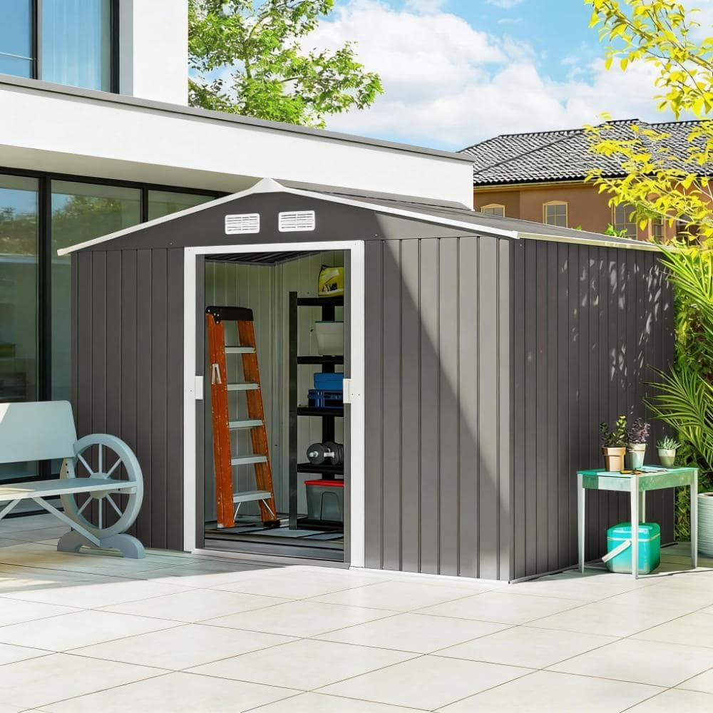 Spacious Garden Metal Tool Shed Outdoor Storage Shed price history on PriceWatchPro