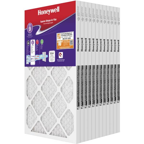 Honeywell 14 x 25 x 1 Superior Allergen Pleated MERV 11 - FPR 9 Air Filter (12-pack)