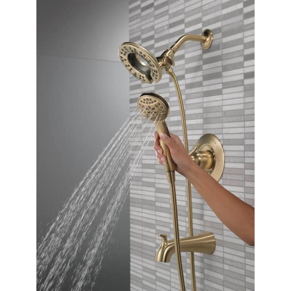 Arvo Gold In2ition Two-in-One Single-Handle 4-Spray Tub and Shower Faucet in Champagne Bronze (Valve Included)