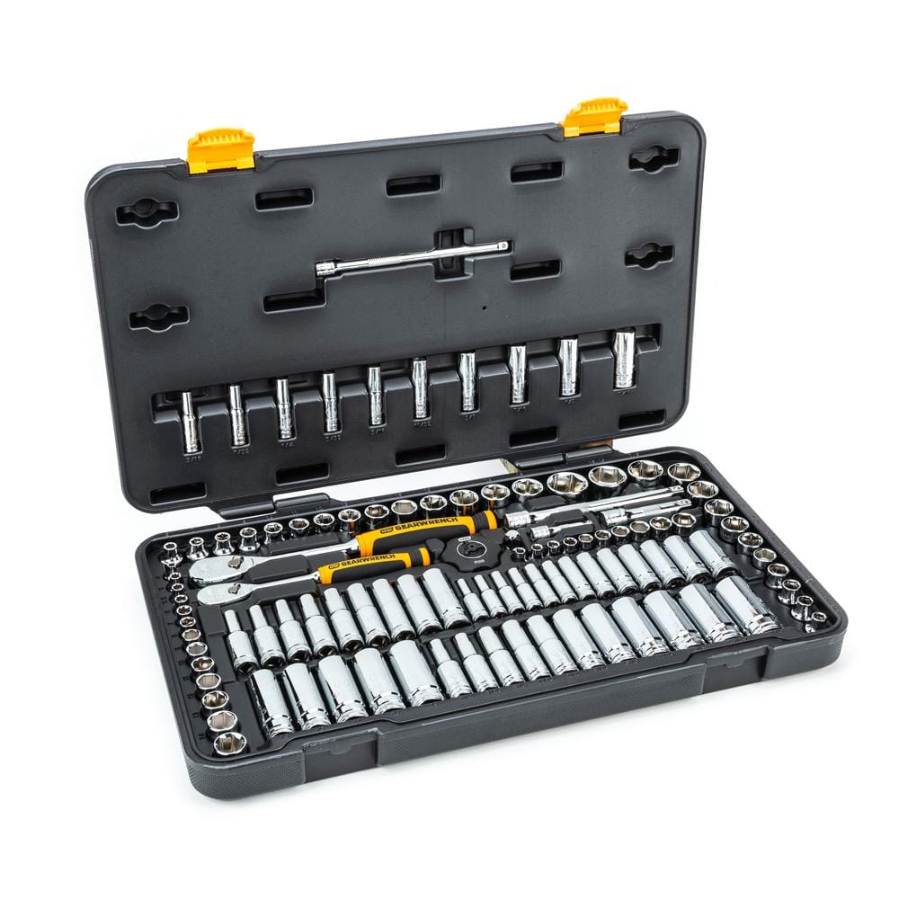 GEARWRENCH 1/4 in. and 3/8 in. Drive 6-Point Standard  Deep SAE/Metric  90-Tooth Ratchet and Socket Mechanics Tool Set (106-Piece) 83001 The Home  Depot