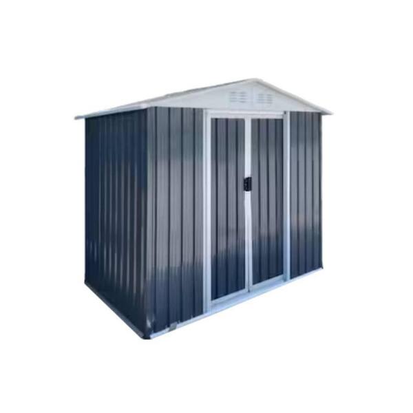 6 ft. W x 4 ft. D Outdoor Metal Storage Shed with Floor Base Gray