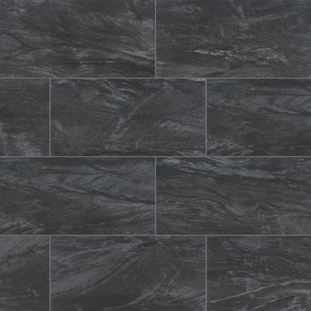 MSI Anastasia Anthracite 12 in. x 24 in. Matte Porcelain Floor and