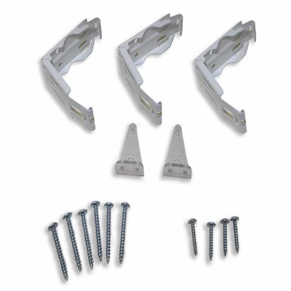 SET 2 WOOD BLINDS SHADES CLEAR HOLD DOWN BRACKETS WITH HARDWARE SCREWS UNIVERSAL 