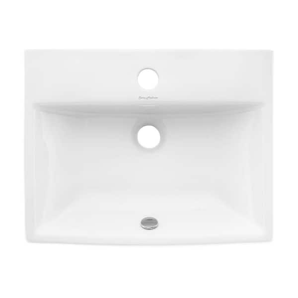 Swiss Madison Sublime Compact Ceramic Wall Hung Sink in White Swiss Madison Sublime Compact Ceramic Wall Hung Sink in White