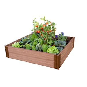 1 in. Profile Classic Sienna 4 ft. x 4 ft. x 11 in. Raised Garden Bed