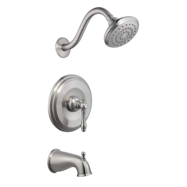 Design House Oakmont Single-Handle 1-Spray Tub and Shower Faucet in Satin Nickel (Valve Included)