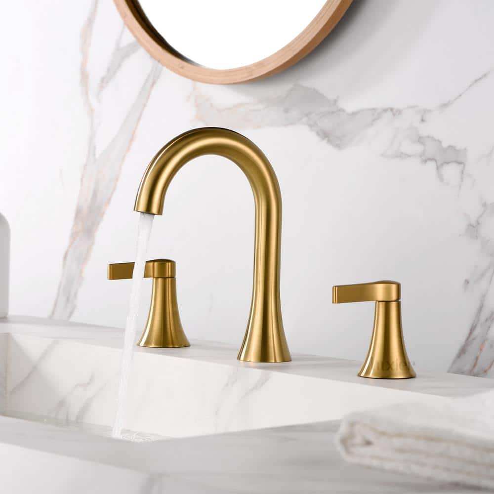Elegant 8'' Bronze Double Handle Widespread Bathroom Faucet