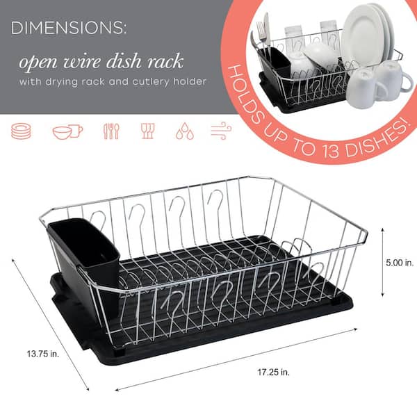 Honey Can Do Chrome Dish Drying Rack - Black, 1 ct - Fry's Food Stores
