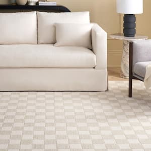 Martha Stewart Beige/Ivory 5 ft. x 8 ft. Checkered Area Rug