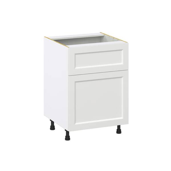 J COLLECTION Alton 30 in. W x 24 in. D x 34.5 in. H Painted White Shaker Assembled Base Kitchen Cabinet with a 10 in. Drawer