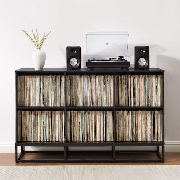CROSLEY FURNITURE Enzo Black Record Storage Media Console CF1129