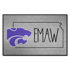 Kansas State Wildcats Southern Style Gray 1.5 ft. x 2.5 ft. Starter Area Rug