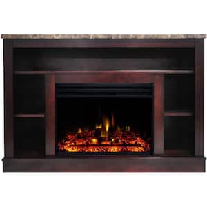 Seville 47 in. Electric Fireplace TV Stand in Mahogany