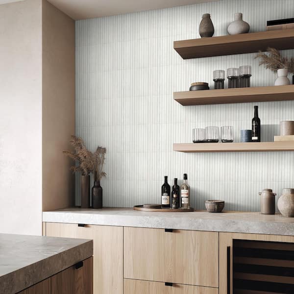 Arabescato Venato Fluted Honed Marble Wall Tile 4 in. x 12 in. (4.95 sq. ft./Case)