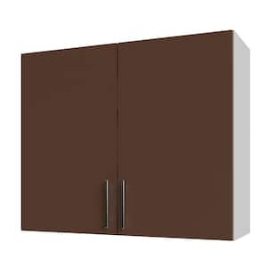 Miami Dock Brown Matte 36 in. x 12 in. x 30 in. Flat Panel Stock Assembled Wall Kitchen Cabinet