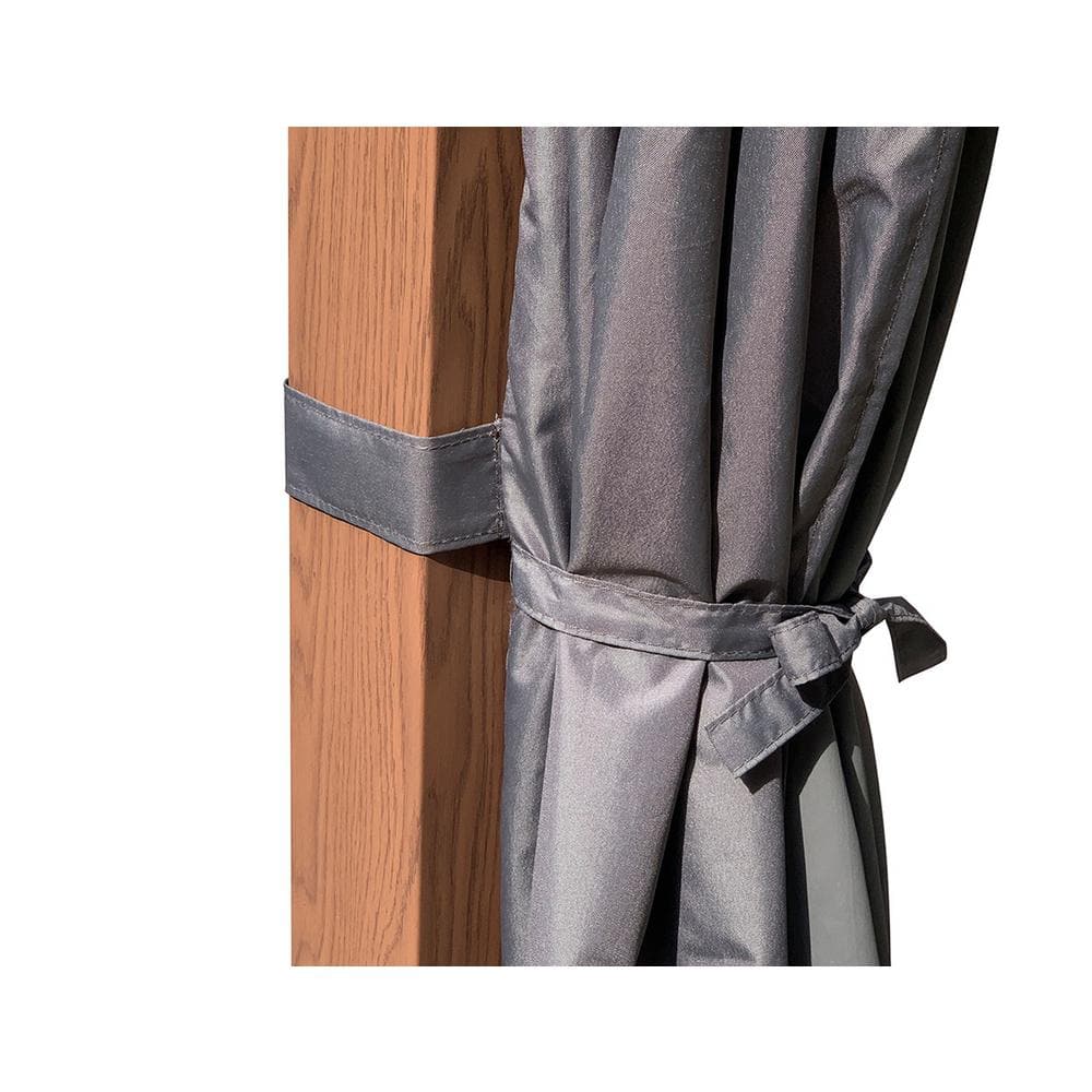 Gray 10' x 10' Privacy Curtain Set for Gazebo