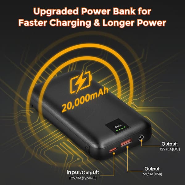 Outdoor Oversized Foldable Heated Camping Grey Patio Chair with Metal Frame (Battery Included)