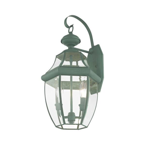 Livex Lighting Monterey 2 Light Verdigris Outdoor Wall Sconce 2251